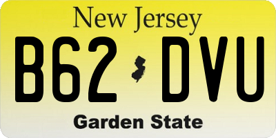 NJ license plate B62DVU