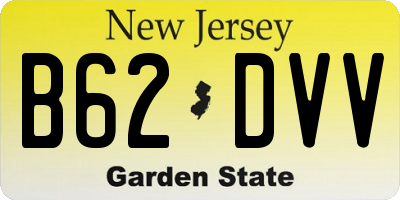 NJ license plate B62DVV