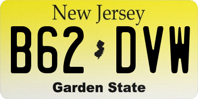 NJ license plate B62DVW