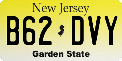 NJ license plate B62DVY
