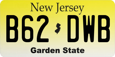 NJ license plate B62DWB