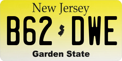 NJ license plate B62DWE