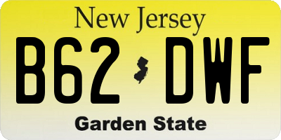 NJ license plate B62DWF
