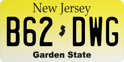 NJ license plate B62DWG