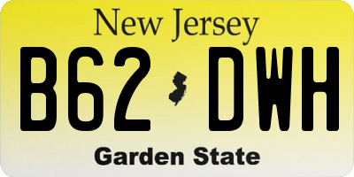 NJ license plate B62DWH
