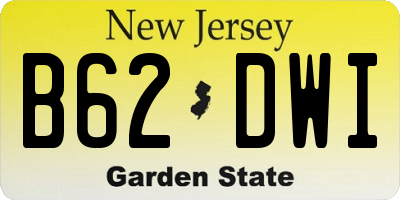 NJ license plate B62DWI