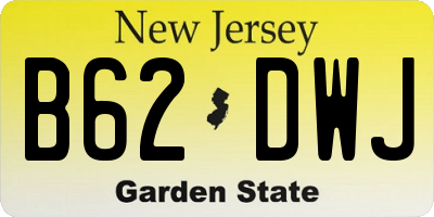 NJ license plate B62DWJ