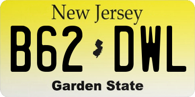 NJ license plate B62DWL
