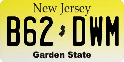 NJ license plate B62DWM