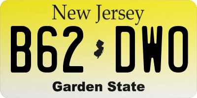 NJ license plate B62DWO
