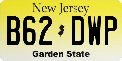 NJ license plate B62DWP