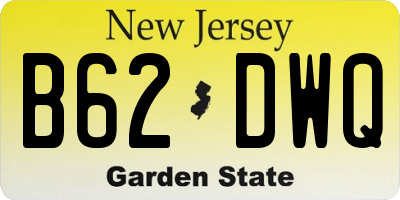 NJ license plate B62DWQ