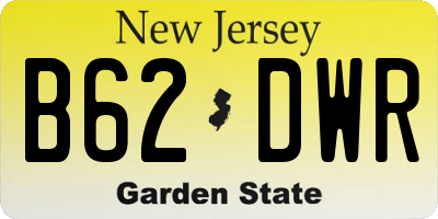 NJ license plate B62DWR