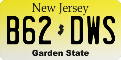 NJ license plate B62DWS