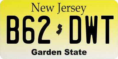 NJ license plate B62DWT