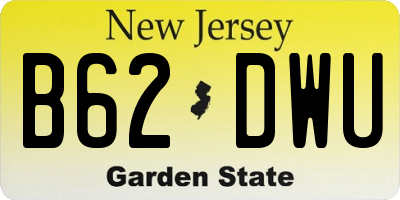 NJ license plate B62DWU