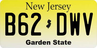 NJ license plate B62DWV