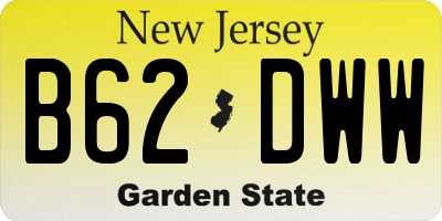 NJ license plate B62DWW