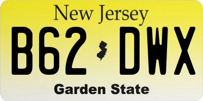 NJ license plate B62DWX