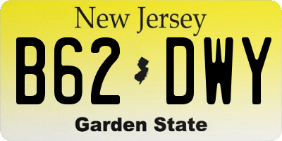 NJ license plate B62DWY