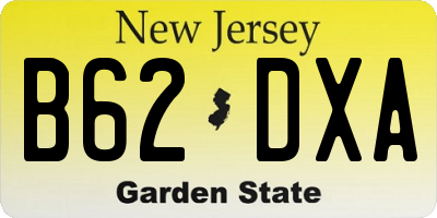 NJ license plate B62DXA