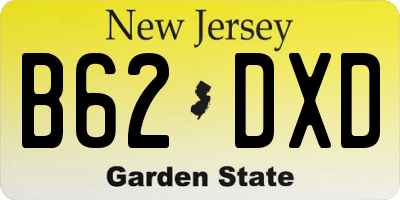 NJ license plate B62DXD