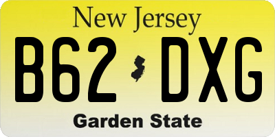 NJ license plate B62DXG