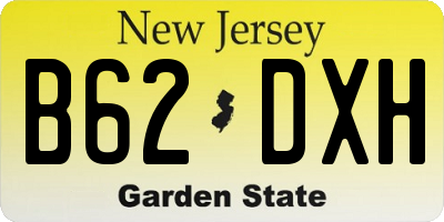 NJ license plate B62DXH