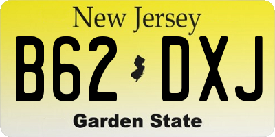 NJ license plate B62DXJ