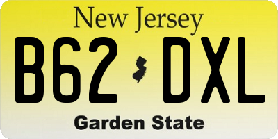 NJ license plate B62DXL