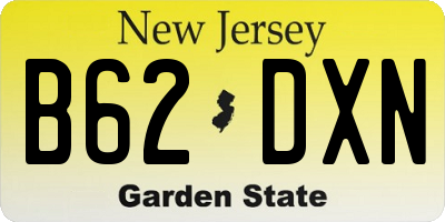 NJ license plate B62DXN