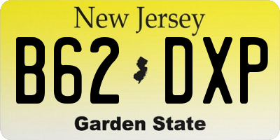 NJ license plate B62DXP