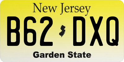 NJ license plate B62DXQ