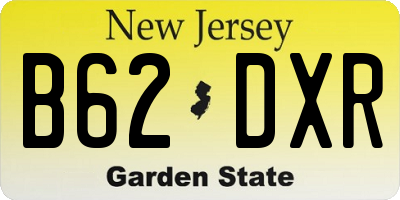 NJ license plate B62DXR
