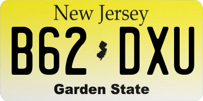 NJ license plate B62DXU