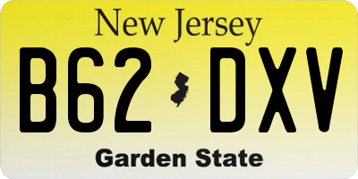 NJ license plate B62DXV