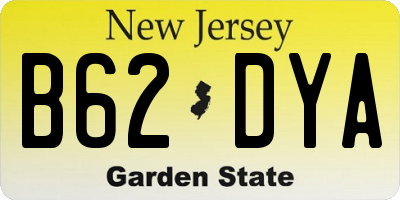 NJ license plate B62DYA