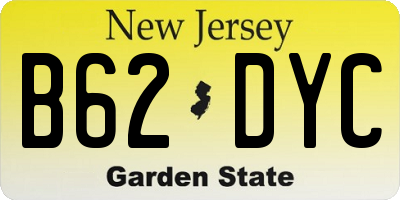 NJ license plate B62DYC