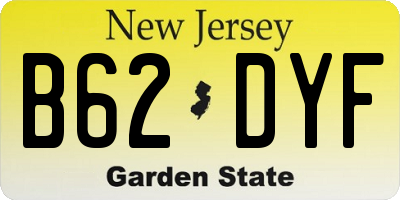 NJ license plate B62DYF