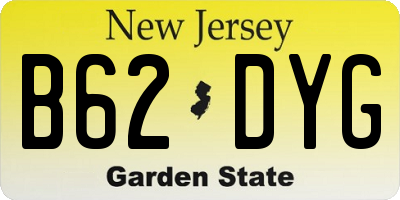 NJ license plate B62DYG