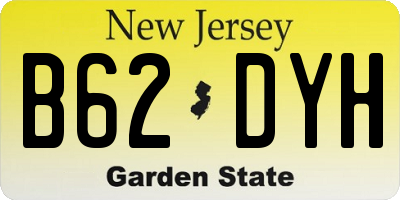 NJ license plate B62DYH