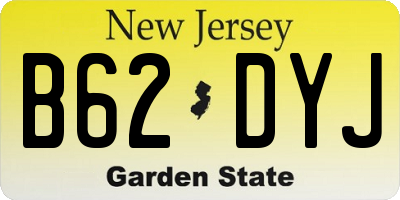 NJ license plate B62DYJ