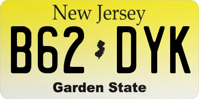 NJ license plate B62DYK