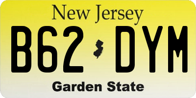 NJ license plate B62DYM