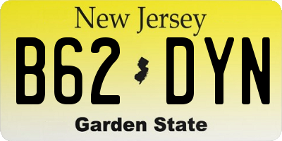 NJ license plate B62DYN
