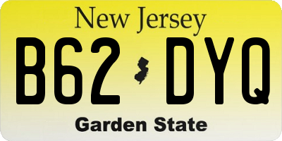 NJ license plate B62DYQ