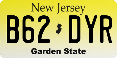 NJ license plate B62DYR