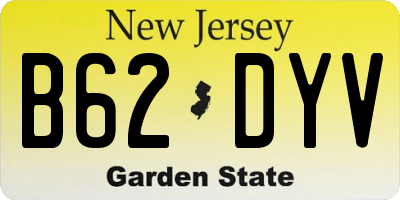NJ license plate B62DYV