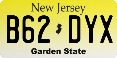 NJ license plate B62DYX