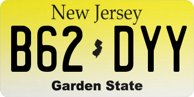NJ license plate B62DYY
